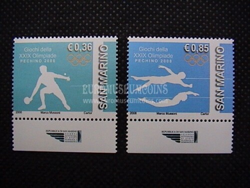 2008 San Marino : Olimpiadi Pechino 36 + 85 cent ( con logo AASFN )
