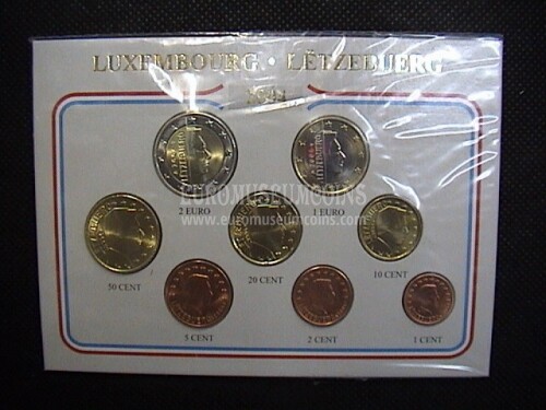 2004 Lussemburgo serie completa 8 monete euro in blister Eurocollection 