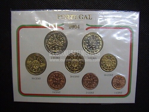 2004 Portogallo serie completa 8 monete euro in blister Eurocollection 