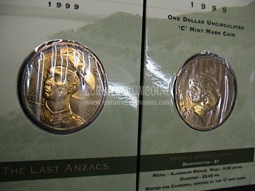 1999 Australia 1 dollaro Anzac zecca C