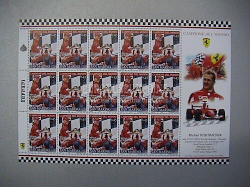2005 OMAGGIO alla FERRARI minifoglio San Marino : Michael Schumacher