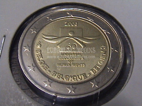 Belgio 2008 Diritti dell'Uomo 2 Euro commemorativo