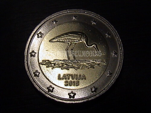 Lettonia 2015 CICOGNA NERA 2 Euro commemorativo