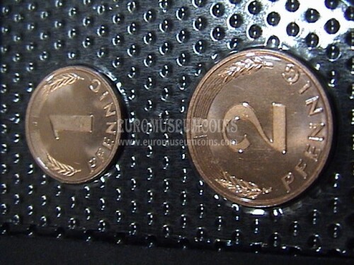 1979 Germania 1 + 2 Pfennig zecca J 