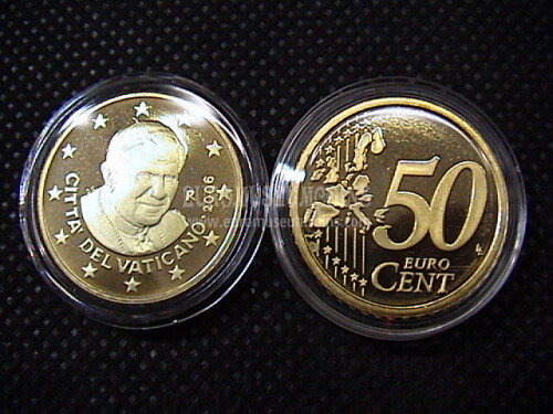 2006 Vaticano eurocent 50 proof da set ufficiale