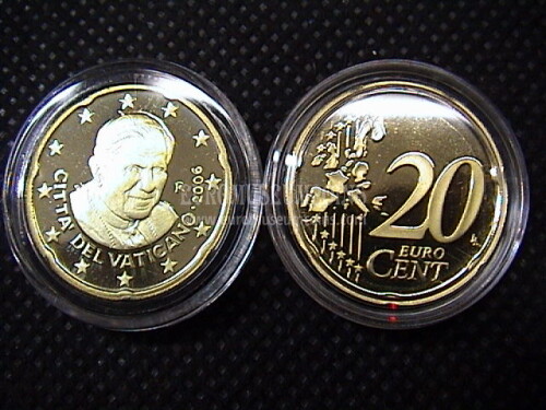 2006 Vaticano eurocent 20 proof da set ufficiale
