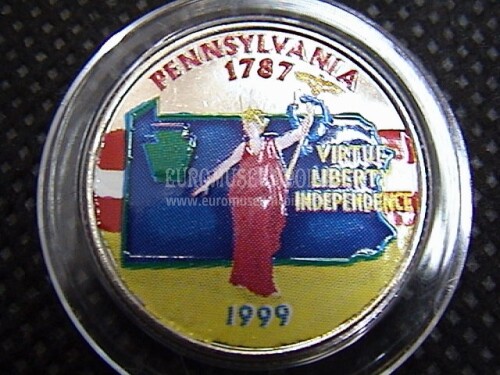 1999 Stati Uniti Pennsylvania quarto di dollaro Stati colorato