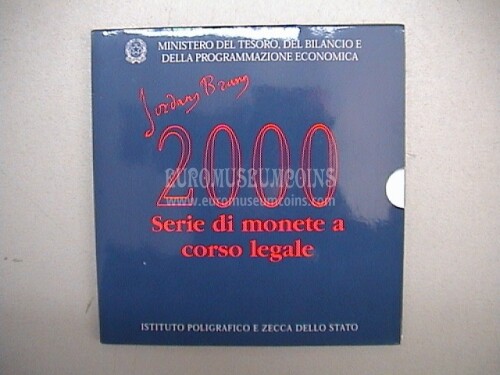 2000 Italia divisionale FDC con il 1000 Lire Giordano Bruno e Caravelle in argento in confezione ufficiale