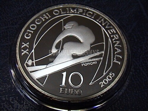 2005 Italia 10 Euro giochi olimpici invernali Torino 2006 argento proof  