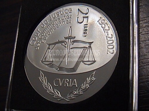 2002 Lussemburgo 25 Euro Curia argento proof  