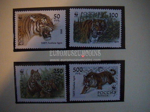 1993 Russia serie WWF tigre della siberia 4 valori