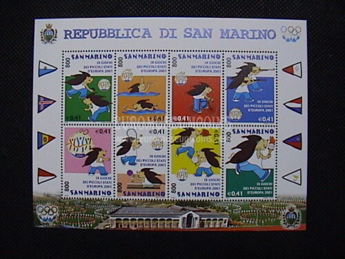 2001 foglietto BF 73 San Marino Giochi dei Piccoli Stati Europei