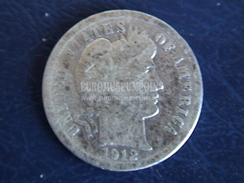 1912 Stati Uniti Barber dime in argento