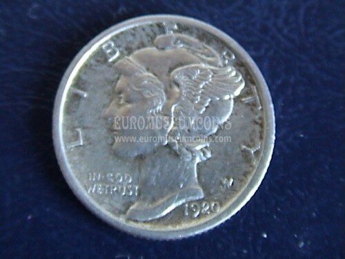 1920 Stati Uniti Mercury dime in argento