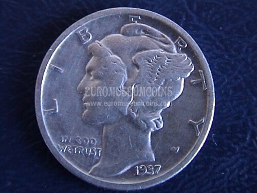 1937 Stati Uniti Mercury dime in argento