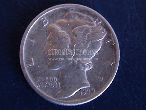 1939 Stati Uniti Mercury dime in argento