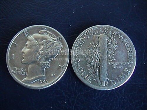 1943 Stati Uniti Mercury dime in argento