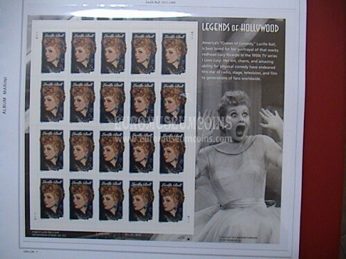 USA 2001 minifoglio Leggende di Hollywood Lucille Ball
