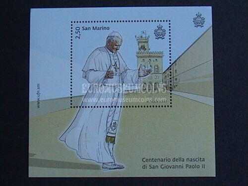 San Marino 2020 Papa San Giovanni Paolo II Wojtyla BF  