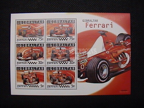 2004 Gibilterra foglietto francobolli TEMATICA : Ferrari