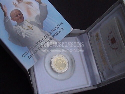 Vaticano 2020 San Giovanni Paolo II 2 euro commemorativo proof in cofanetto ufficiale