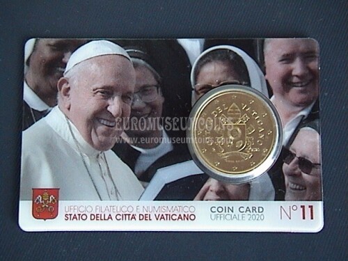 2020 Vaticano 50 centesimi di euro in coincard n° 11