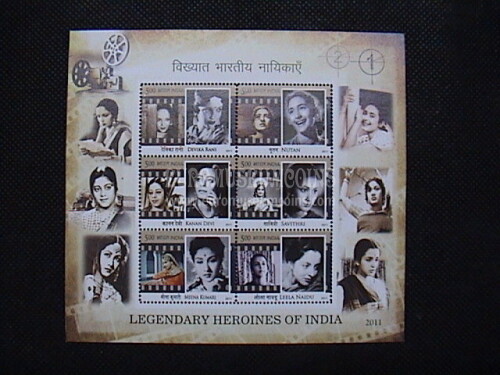 2011 INDIA foglietto francobolli Cinema Indiano