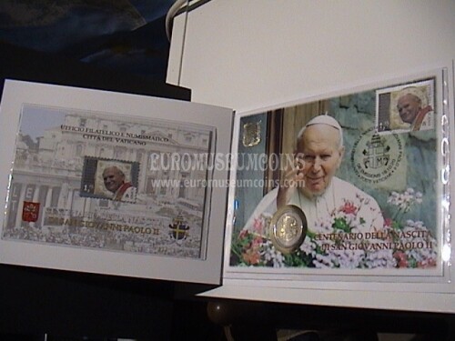 2020 Vaticano San Giovanni Paolo II busta filatelico numismatica