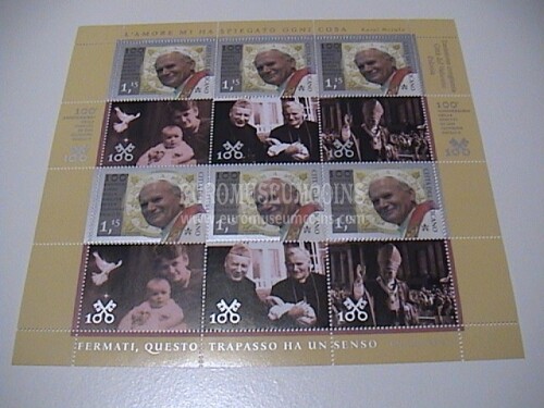 2020 Vaticano San Giovanni Paolo II minifoglio francobolli e.c. con Polonia