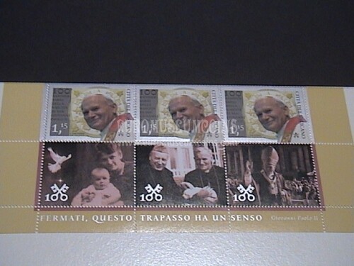 2020 Vaticano San Giovanni Paolo II trittico francobolli