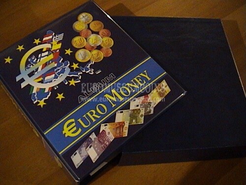 Album Euromoney cartella con custodia e 8 fogli per 20 paesi