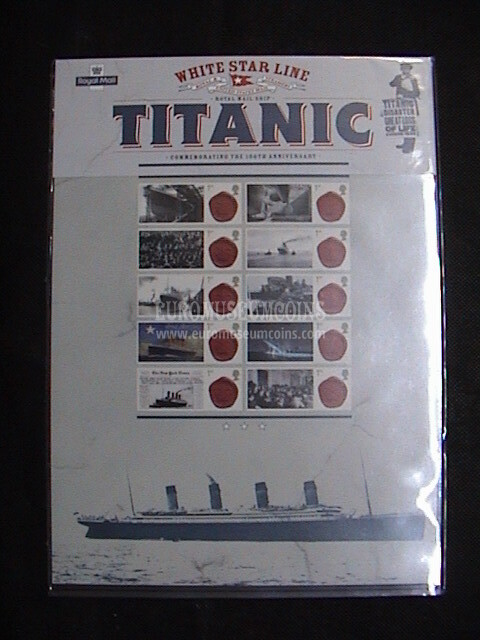 2012 Gran Bretagna minifoglio francobolli centenario Titanic