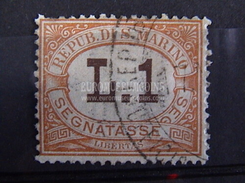1925 segnatasse da 1 lira San Marino usato