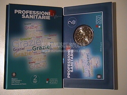 Italia 2021 Professioni Sanitarie 2 euro commemorativo in coincard