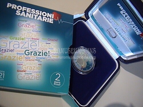 Italia 2021 Professioni Sanitarie 2 euro commemorativo proof