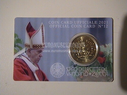 2021 Vaticano 50 centesimi di euro in coincard n° 12