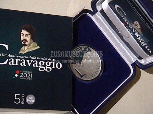 2021 Italia 5 Euro in argento Proof Caravaggio