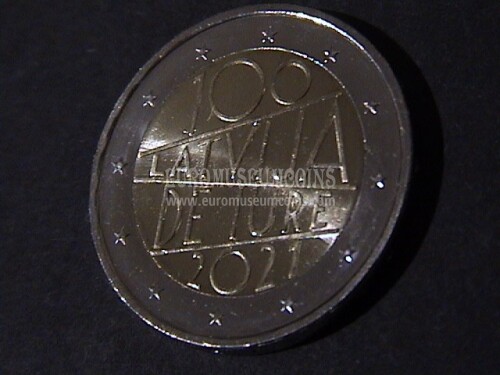 Lettonia 2021 centenario riconoscimento repubblica 2 Euro commemorativo