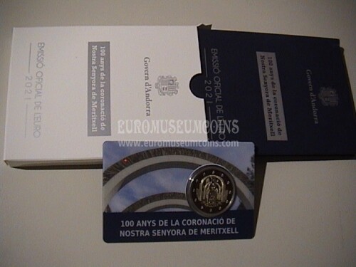 Andorra 2021 Signora di Meritxell N.1 coincard 2 euro commemorativo Proof 