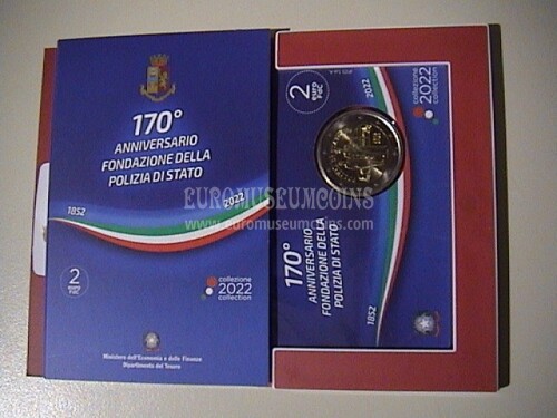 Italia 2022 Polizia di Stato 2 euro commemorativo in coincard