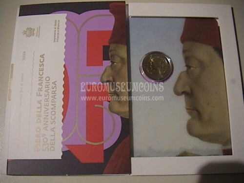 San Marino 2022 Piero della Francesca 2 euro commemorativo in folder ufficiale