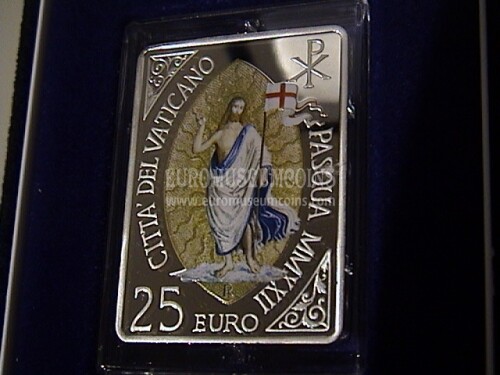 2022 Vaticano Pasqua di resurrezione 25 euro in argento Proof colorata