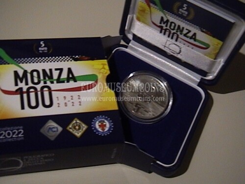 2022 Italia 5 Euro in argento centenario autodromo Monza