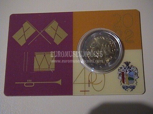 2022 San Marino coincard Gruppo Sbandieratori e Musici con 2 euro