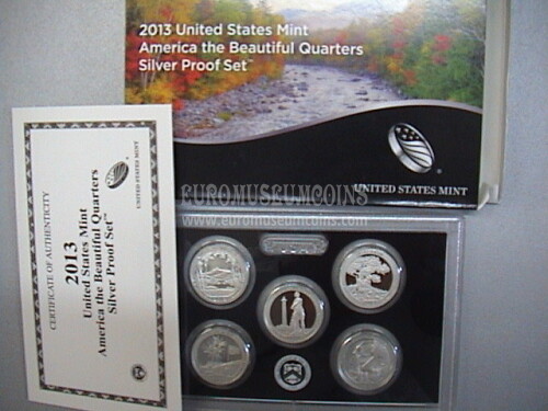2013 USA America Quarters silver proof set Parchi in argento