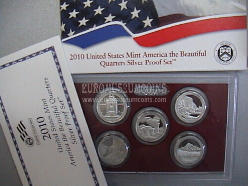 2010 USA America Quarters silver proof set Parchi in argento
