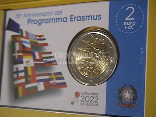 Italia 2022 Erasmus 2 euro commemorativo FDC in coincard