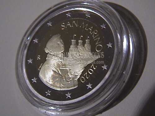 San Marino 2020 moneta da 2 euro Santo proof 