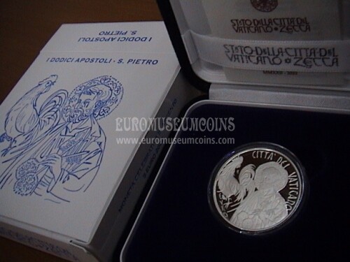 2022 Vaticano 5 euro proof S. Pietro apostolo in argento con cofanetto  