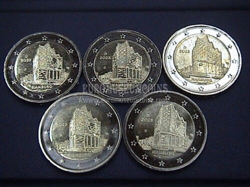 Germania 2023 Presidenza Bundesrat Amburgo 5 zecche 2 Euro commemorativi